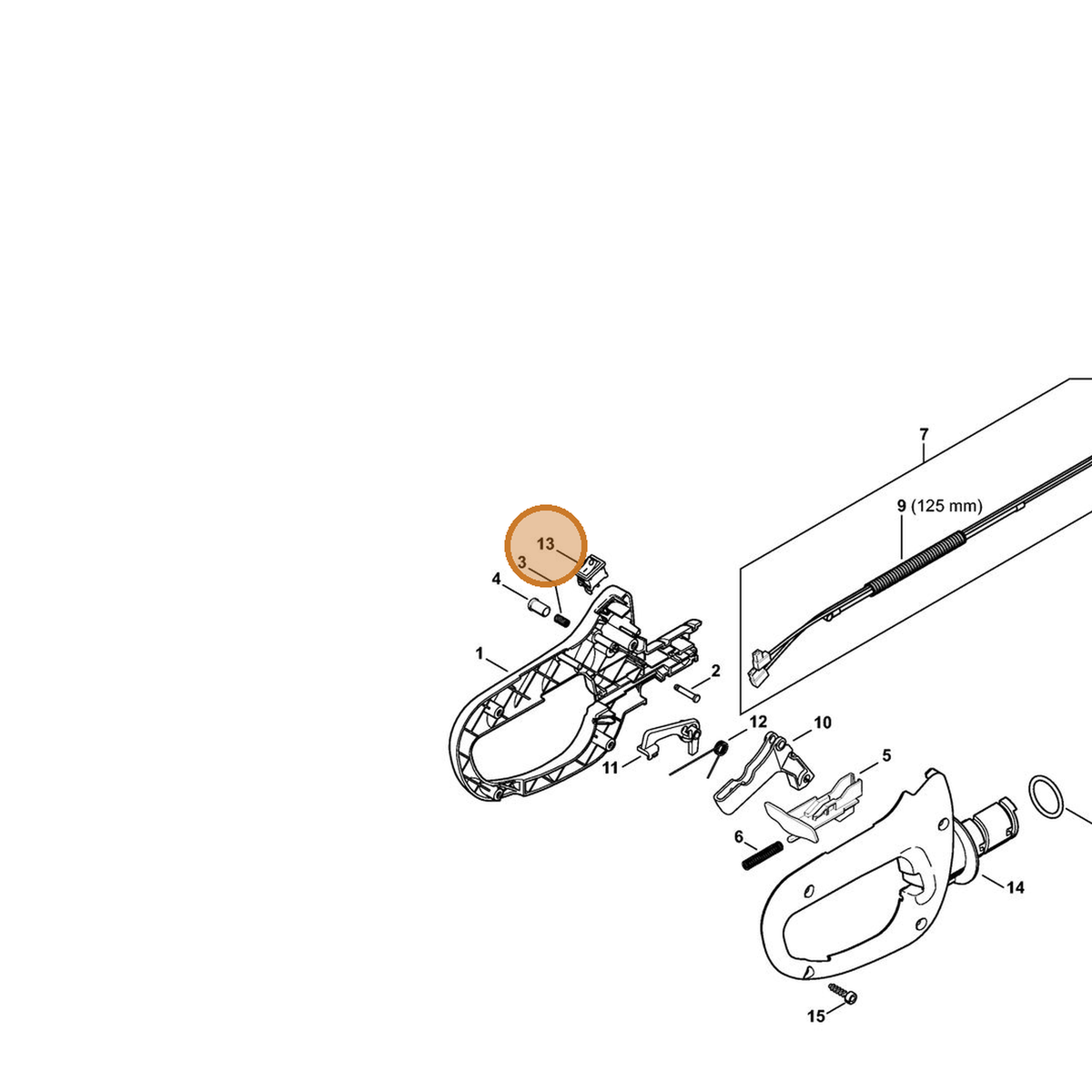 STIHL part 4241-430-8900 — IPL diagram snippet (6x zoom, amber highlight)