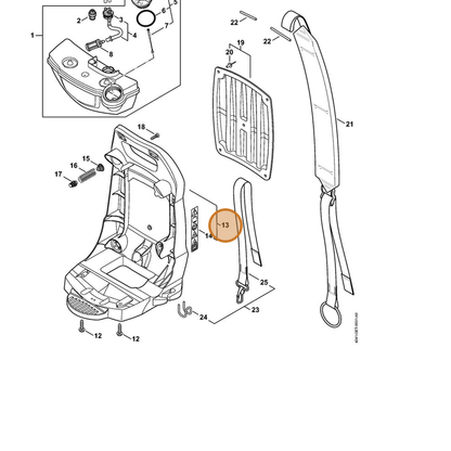 STIHL part 4241-700-3803 — IPL diagram snippet (6x zoom, amber highlight)