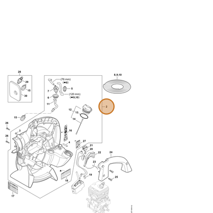 STIHL part 4241-700-4121 — IPL diagram snippet (6x zoom, amber highlight)