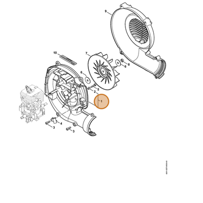 STIHL part 4241-700-4124 — IPL diagram snippet (6x zoom, amber highlight)