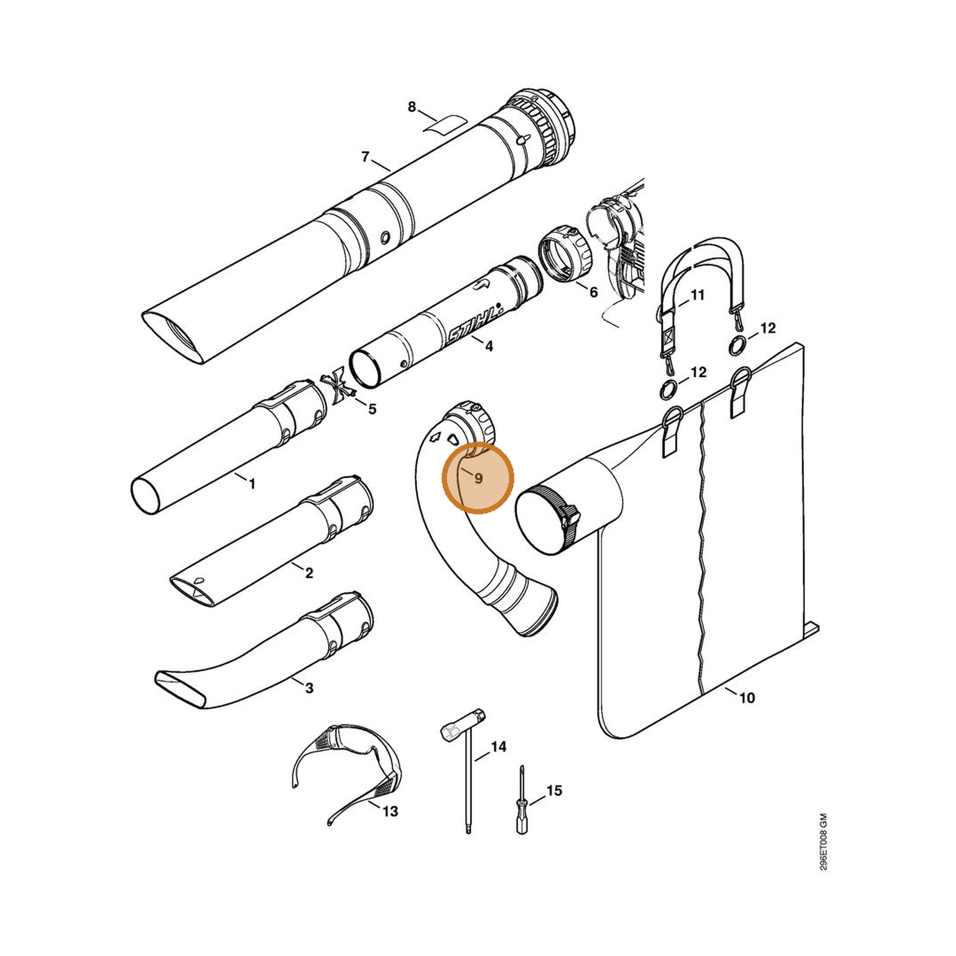 STIHL part 4241-700-6900 — IPL diagram snippet (6x zoom, amber highlight)