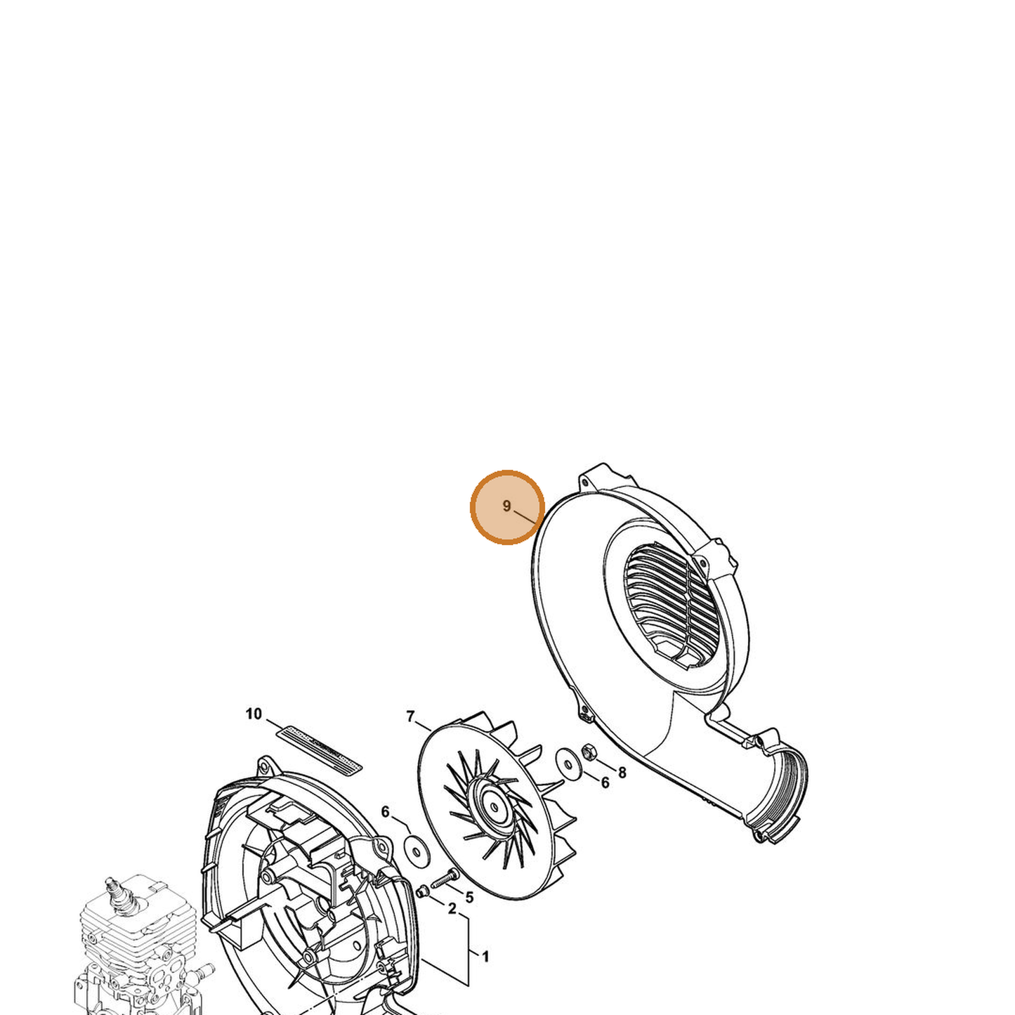 STIHL part 4241-701-0705 — IPL diagram snippet (6x zoom, amber highlight)