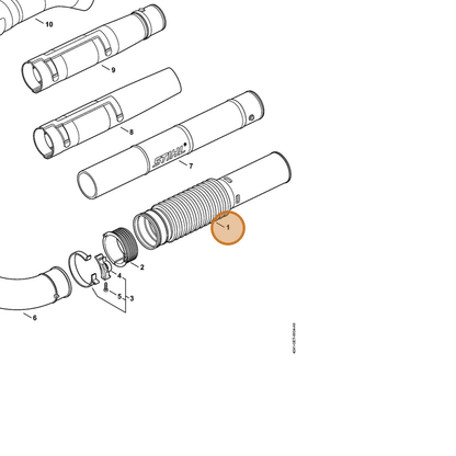 STIHL part 4241-701-6100 — IPL diagram snippet (6x zoom, amber highlight)