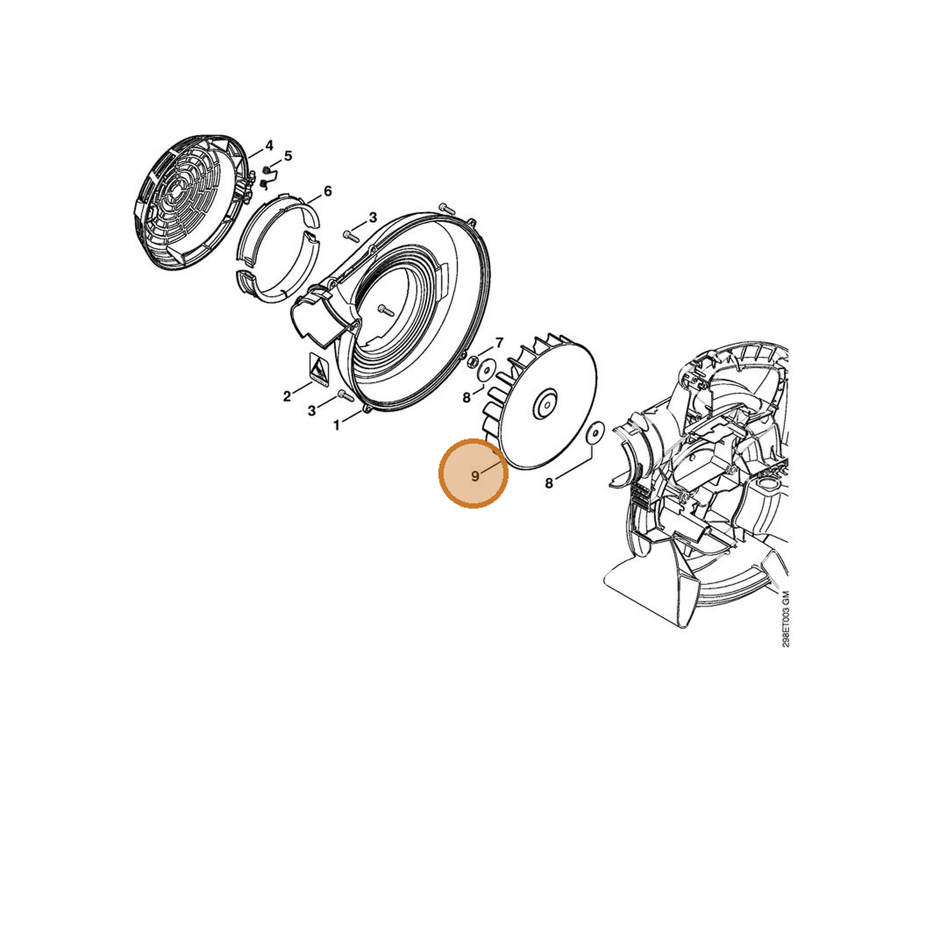 STIHL part 4241-704-3401 — IPL diagram snippet (6x zoom, amber highlight)