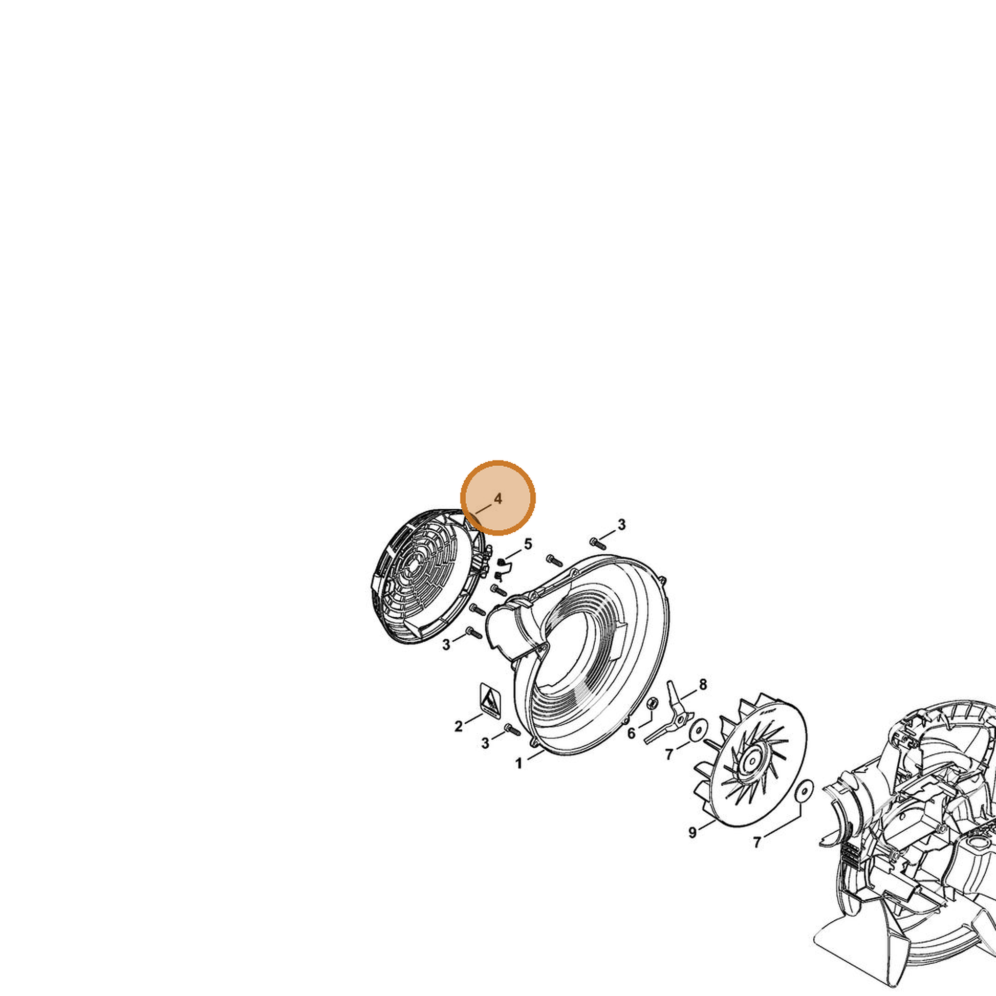 STIHL part 4241-706-8000 — IPL diagram snippet (6x zoom, amber highlight)