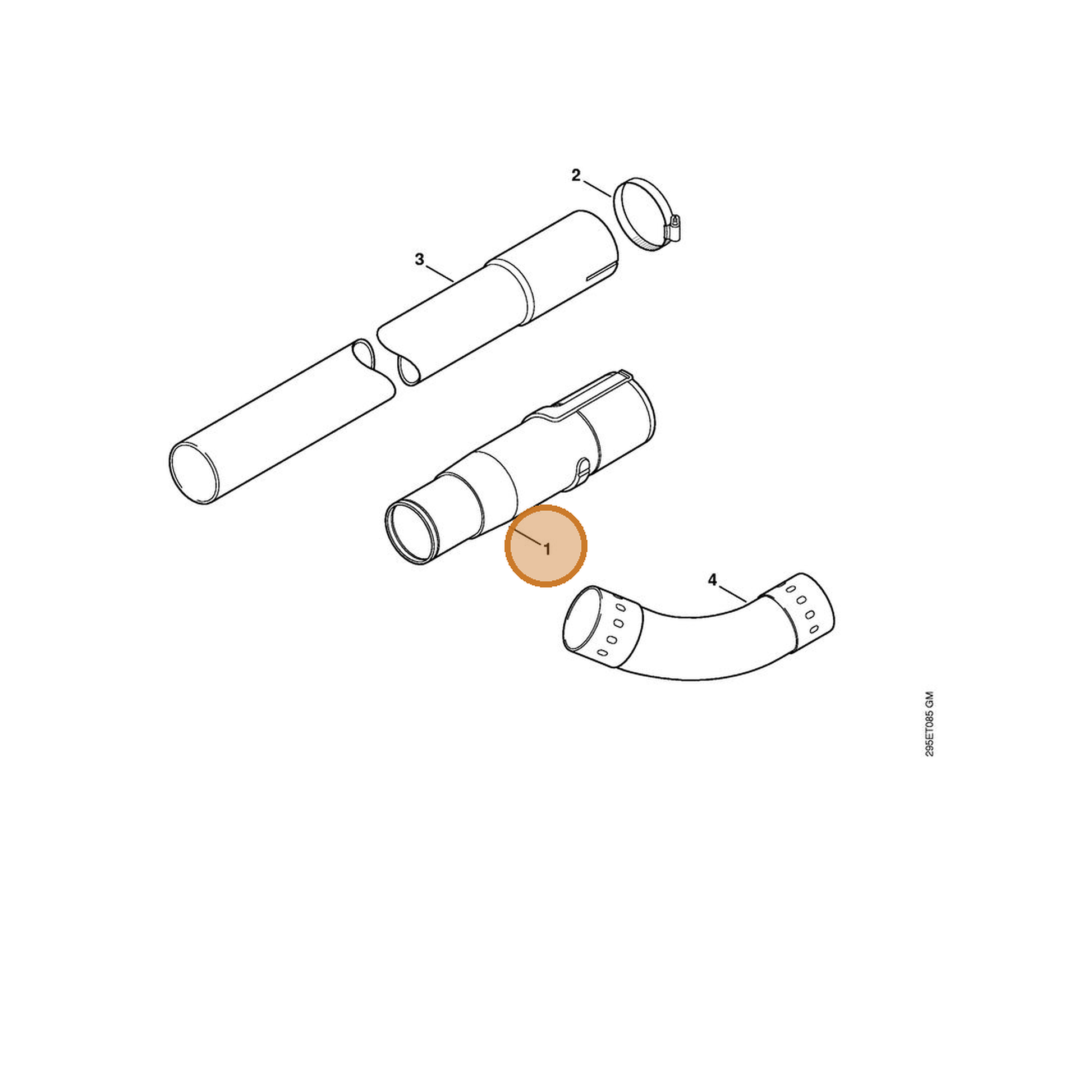 STIHL part 4241-708-0100 — IPL diagram snippet (6x zoom, amber highlight)