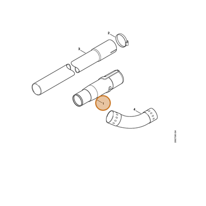 STIHL part 4241-708-0100 — IPL diagram snippet (6x zoom, amber highlight)