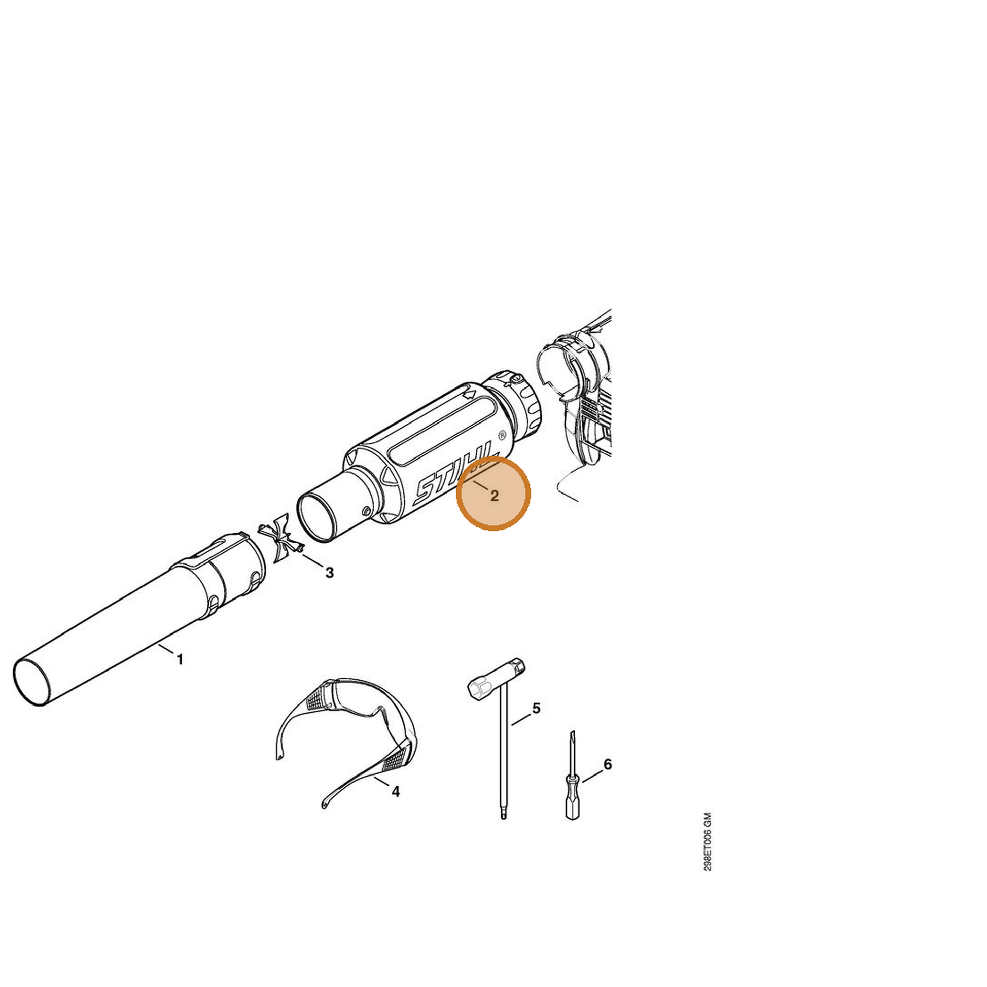 STIHL part 4241-780-8200 — IPL diagram snippet (6x zoom, amber highlight)