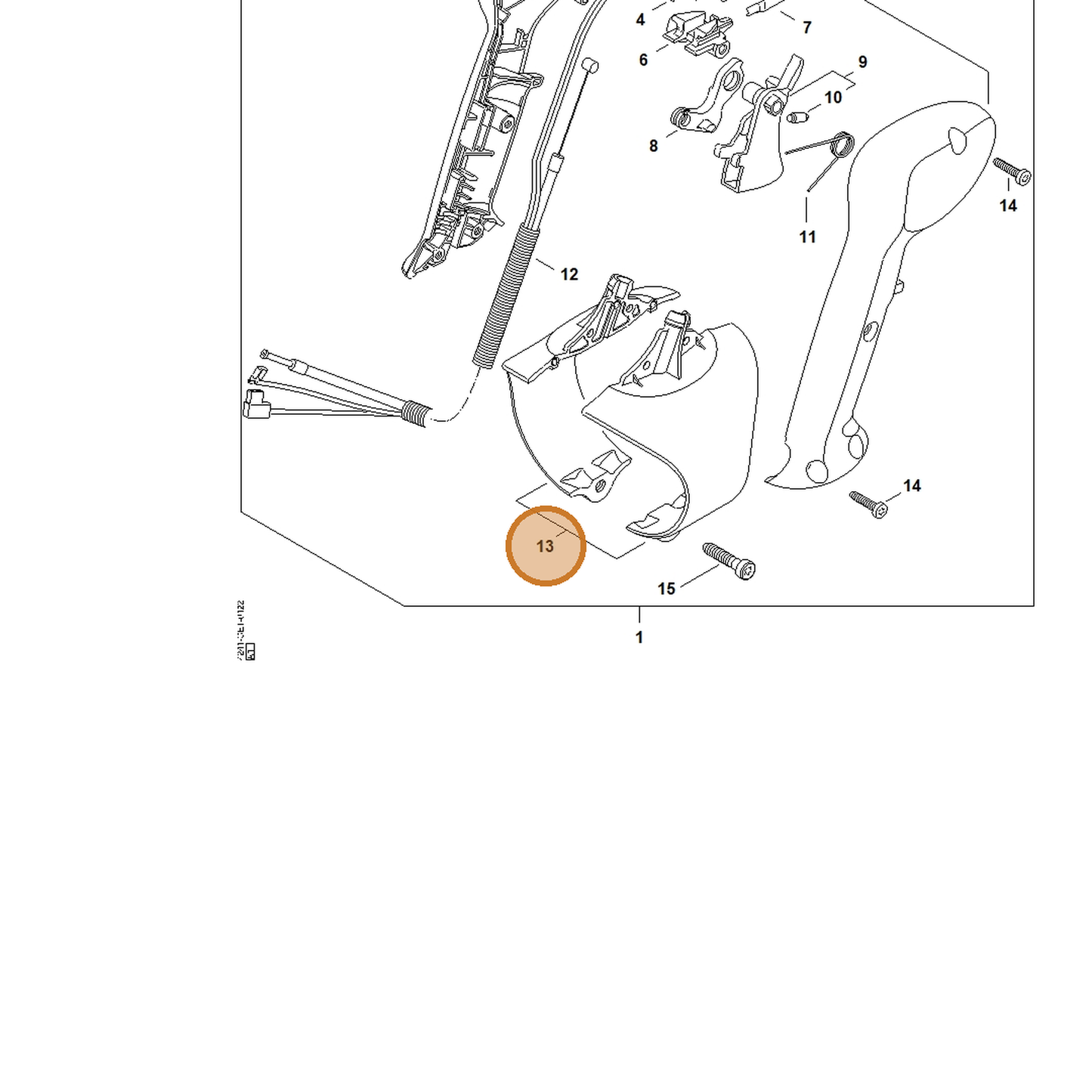STIHL part 4241-790-0701 — IPL diagram snippet (6x zoom, amber highlight)