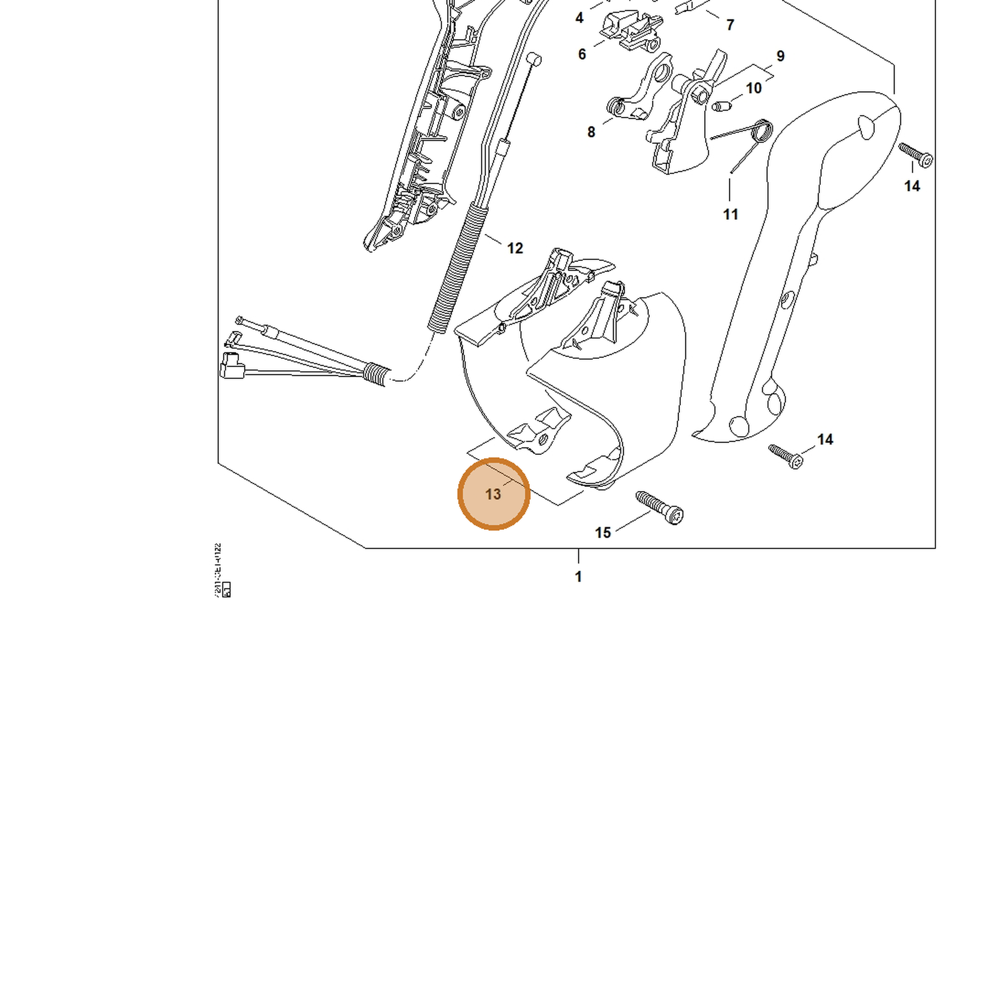 STIHL part 4241-790-0701 — IPL diagram snippet (6x zoom, amber highlight)