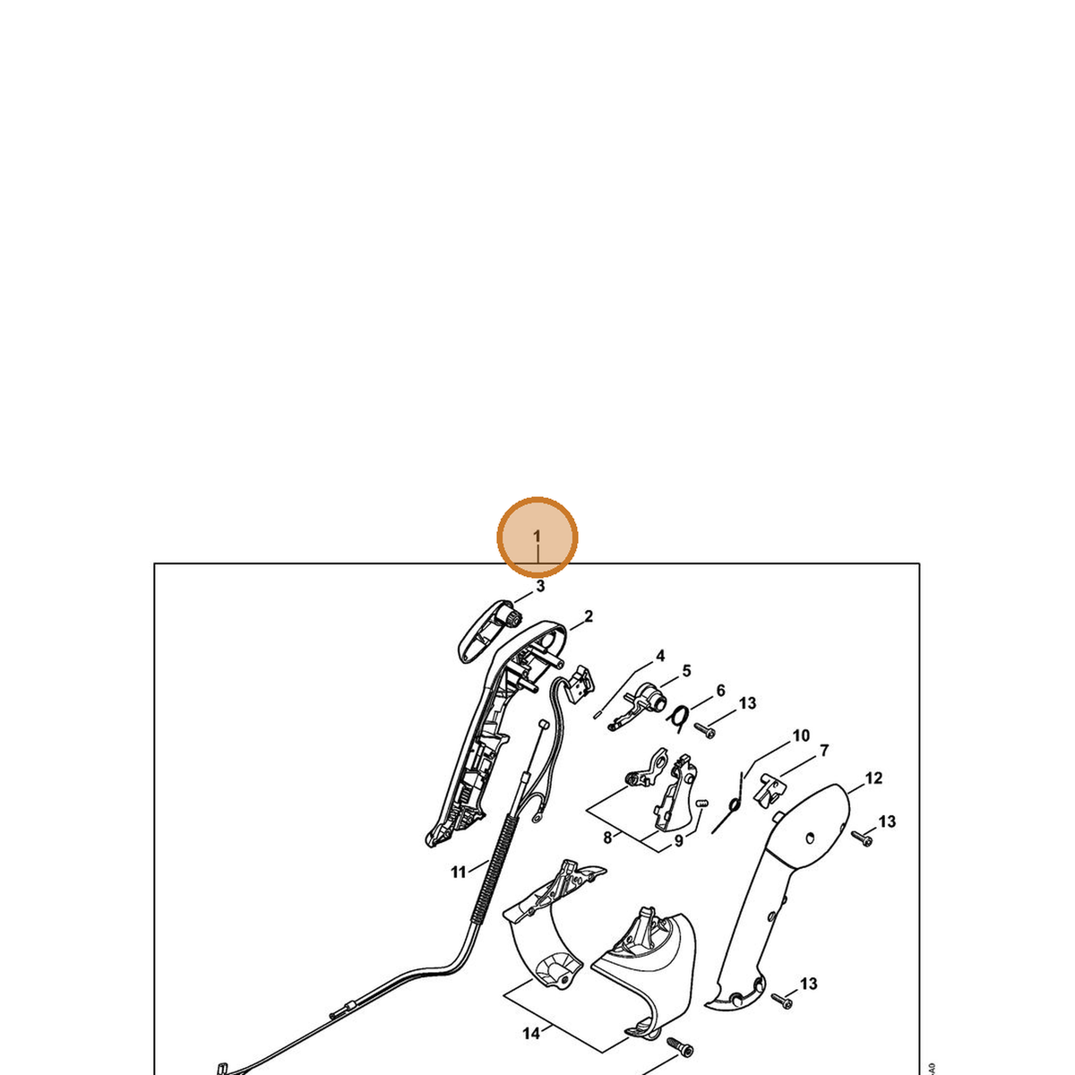 STIHL part 4241-790-1300 — IPL diagram snippet (6x zoom, amber highlight)