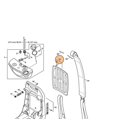 STIHL part 4241-790-8001 — IPL diagram snippet (6x zoom, amber highlight)