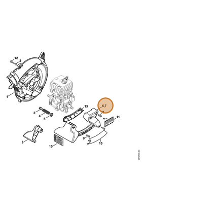 STIHL part 4241-791-0200 — IPL diagram snippet (6x zoom, amber highlight)