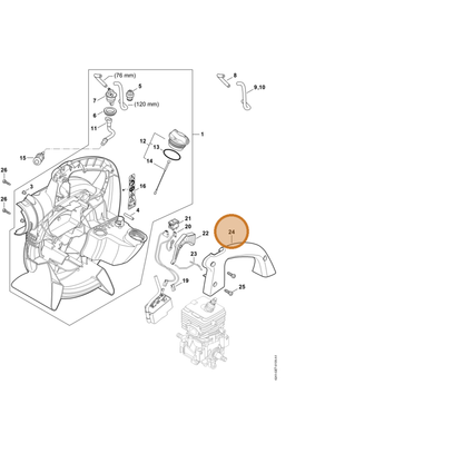 STIHL part 4241-791-0600 — IPL diagram snippet (6x zoom, amber highlight)