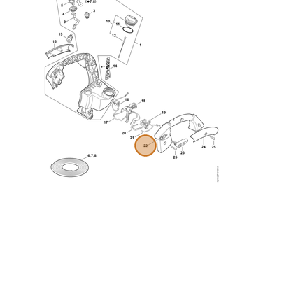 STIHL part 4241-791-0605 — IPL diagram snippet (6x zoom, amber highlight)