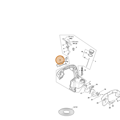 STIHL part 4241-791-0801 — IPL diagram snippet (6x zoom, amber highlight)