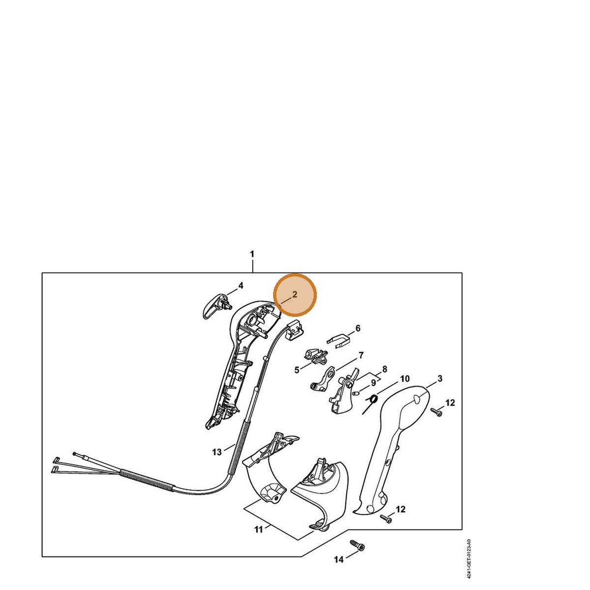 STIHL part 4241-791-0804 — IPL diagram snippet (6x zoom, amber highlight)
