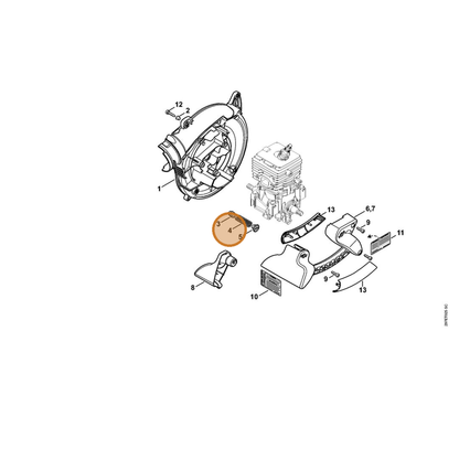 STIHL part 4241-791-3100 — IPL diagram snippet (6x zoom, amber highlight)