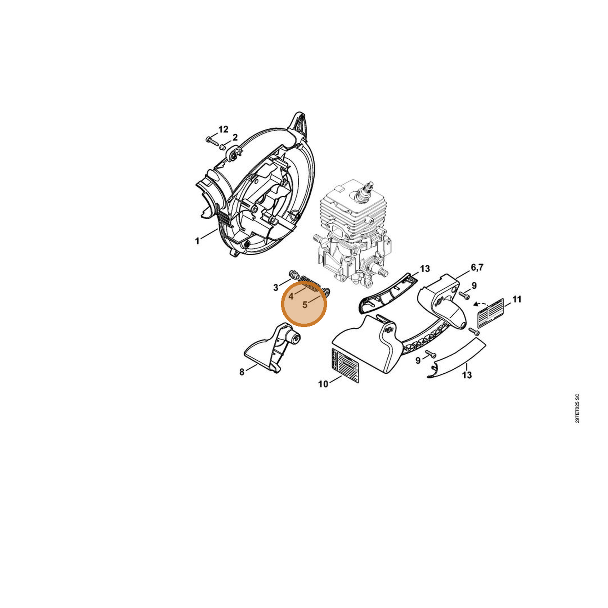 STIHL part 4241-792-2900 — IPL diagram snippet (6x zoom, amber highlight)