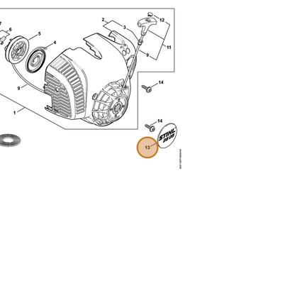 STIHL part 4241-967-1504 — IPL diagram snippet (6x zoom, amber highlight)