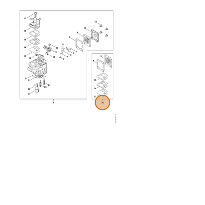 STIHL part 4242-007-1701 — IPL diagram snippet (6x zoom, amber highlight)