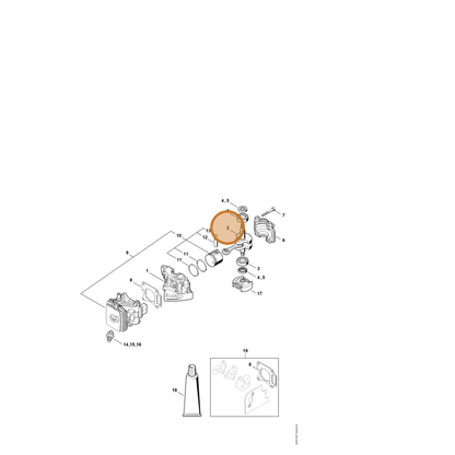 STIHL part 4242-030-0400 — IPL diagram snippet (6x zoom, amber highlight)