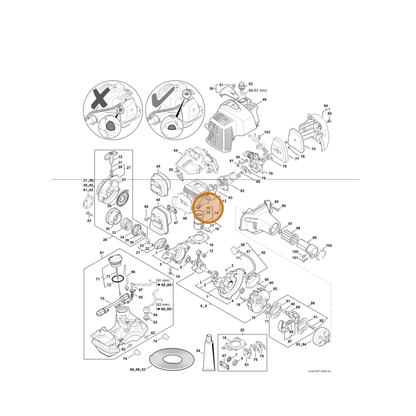 STIHL part 4242-034-3000 — IPL diagram snippet (6x zoom, amber highlight)