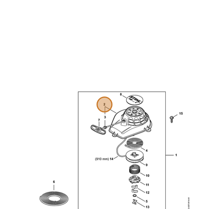 STIHL part 4242-080-1801 — IPL diagram snippet (6x zoom, amber highlight)