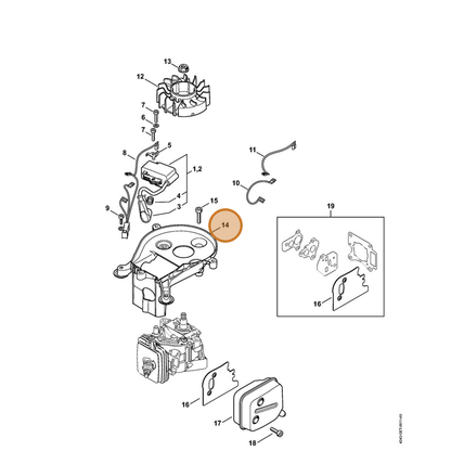 STIHL part 4242-084-1101 — IPL diagram snippet (6x zoom, amber highlight)