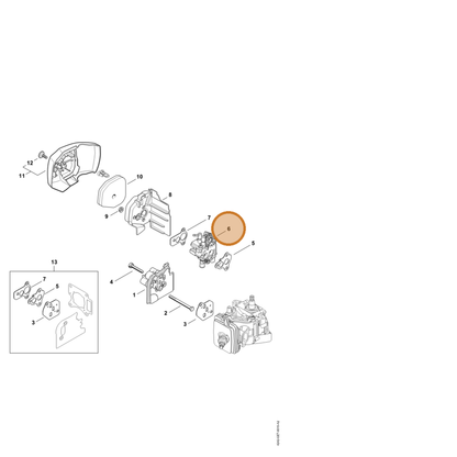 STIHL part 4242-120-0601 — IPL diagram snippet (6x zoom, amber highlight)