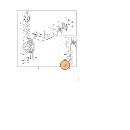 STIHL part 4242-121-4800 — IPL diagram snippet (6x zoom, amber highlight)
