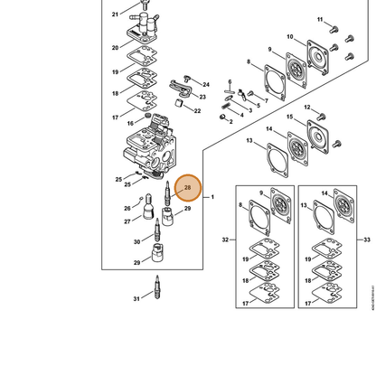 STIHL part 4242-122-6800 — IPL diagram snippet (6x zoom, amber highlight)