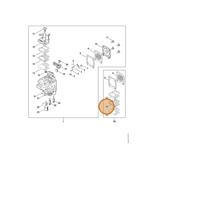 STIHL part 4242-129-0903 — IPL diagram snippet (6x zoom, amber highlight)