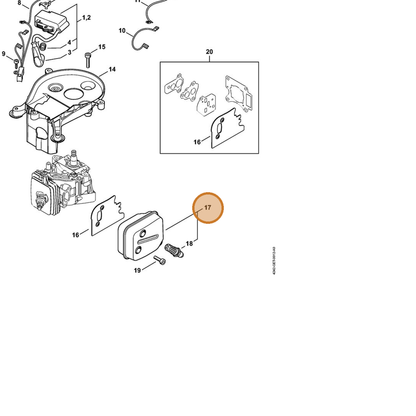 STIHL part 4242-140-0603 — IPL diagram snippet (6x zoom, amber highlight)