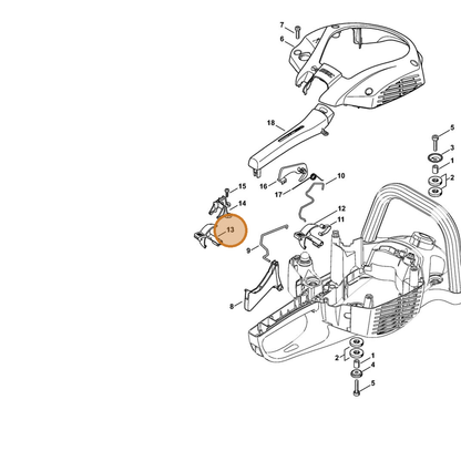 STIHL part 4242-182-0900 — IPL diagram snippet (6x zoom, amber highlight)