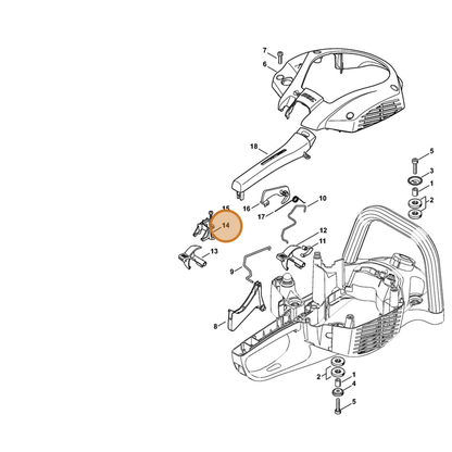 STIHL part 4242-182-2100 — IPL diagram snippet (6x zoom, amber highlight)