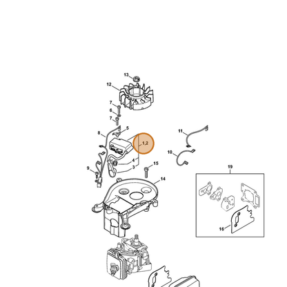 STIHL part 4242-400-1304 — IPL diagram snippet (6x zoom, amber highlight)
