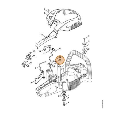 STIHL part 4242-442-1601 — IPL diagram snippet (6x zoom, amber highlight)