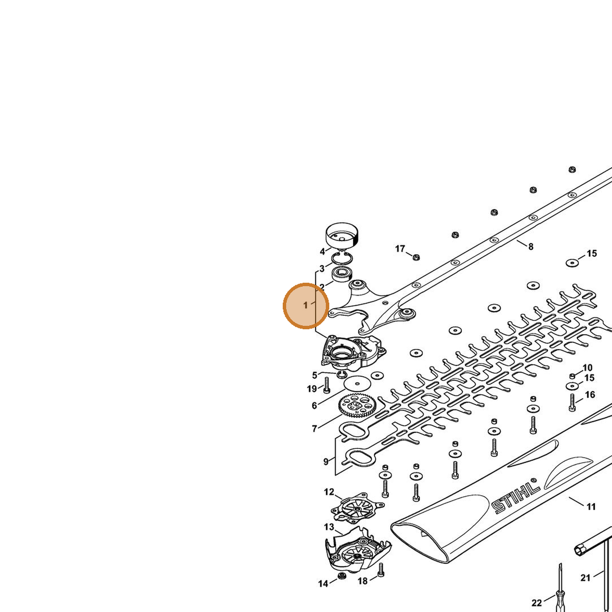 STIHL part 4242-640-0502 — IPL diagram snippet (6x zoom, amber highlight)
