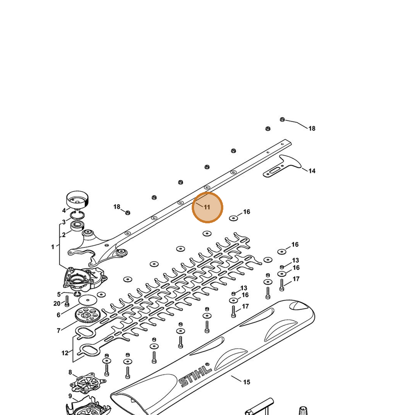 STIHL part 4242-640-4601 — IPL diagram snippet (6x zoom, amber highlight)