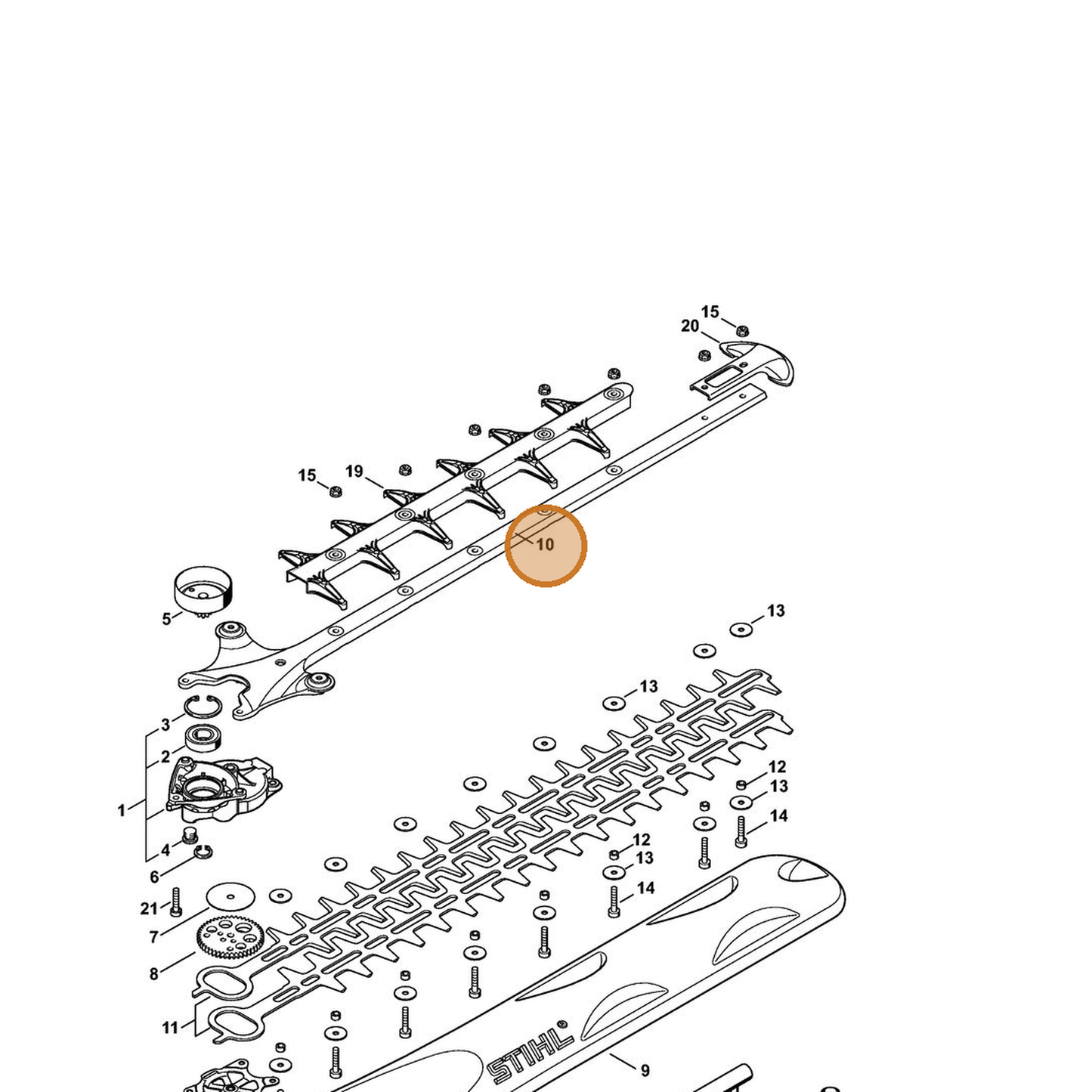 STIHL part 4242-640-4602 — IPL diagram snippet (6x zoom, amber highlight)