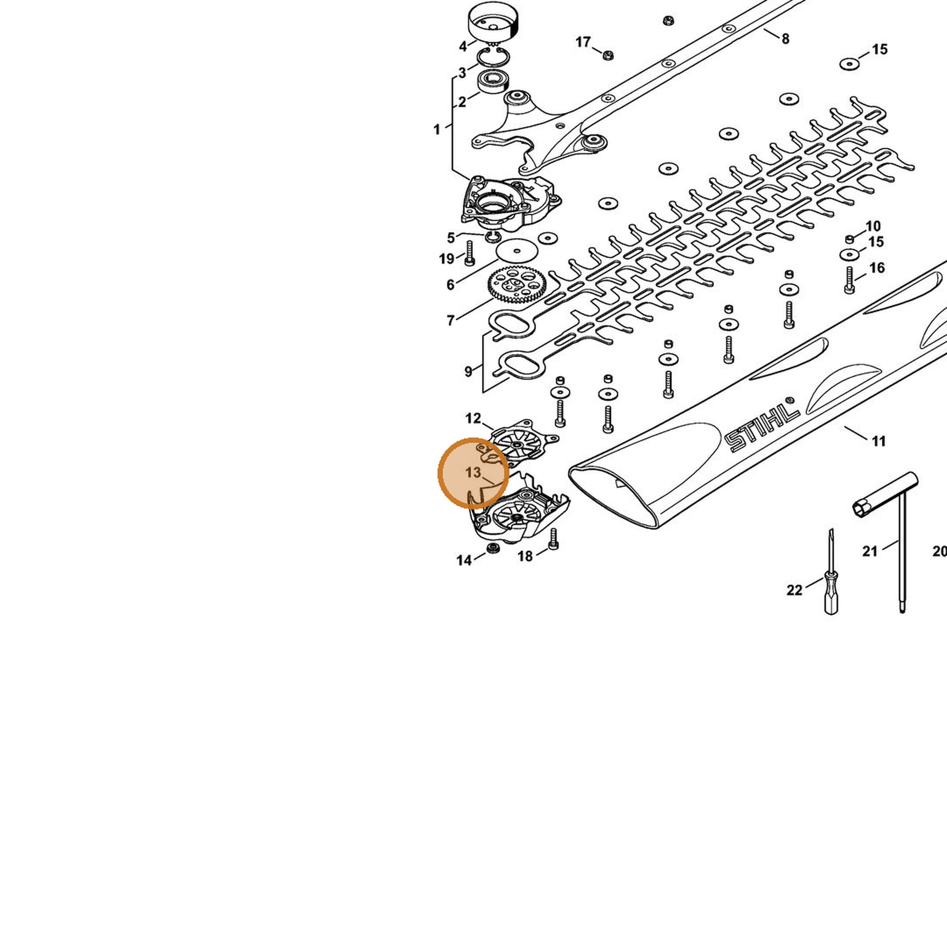 STIHL part 4242-640-5800 — IPL diagram snippet (6x zoom, amber highlight)