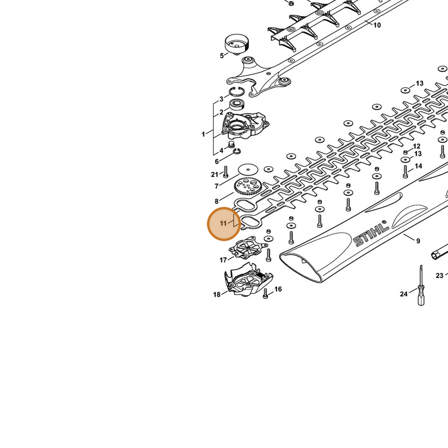 STIHL part 4242-710-6003 — IPL diagram snippet (6x zoom, amber highlight)