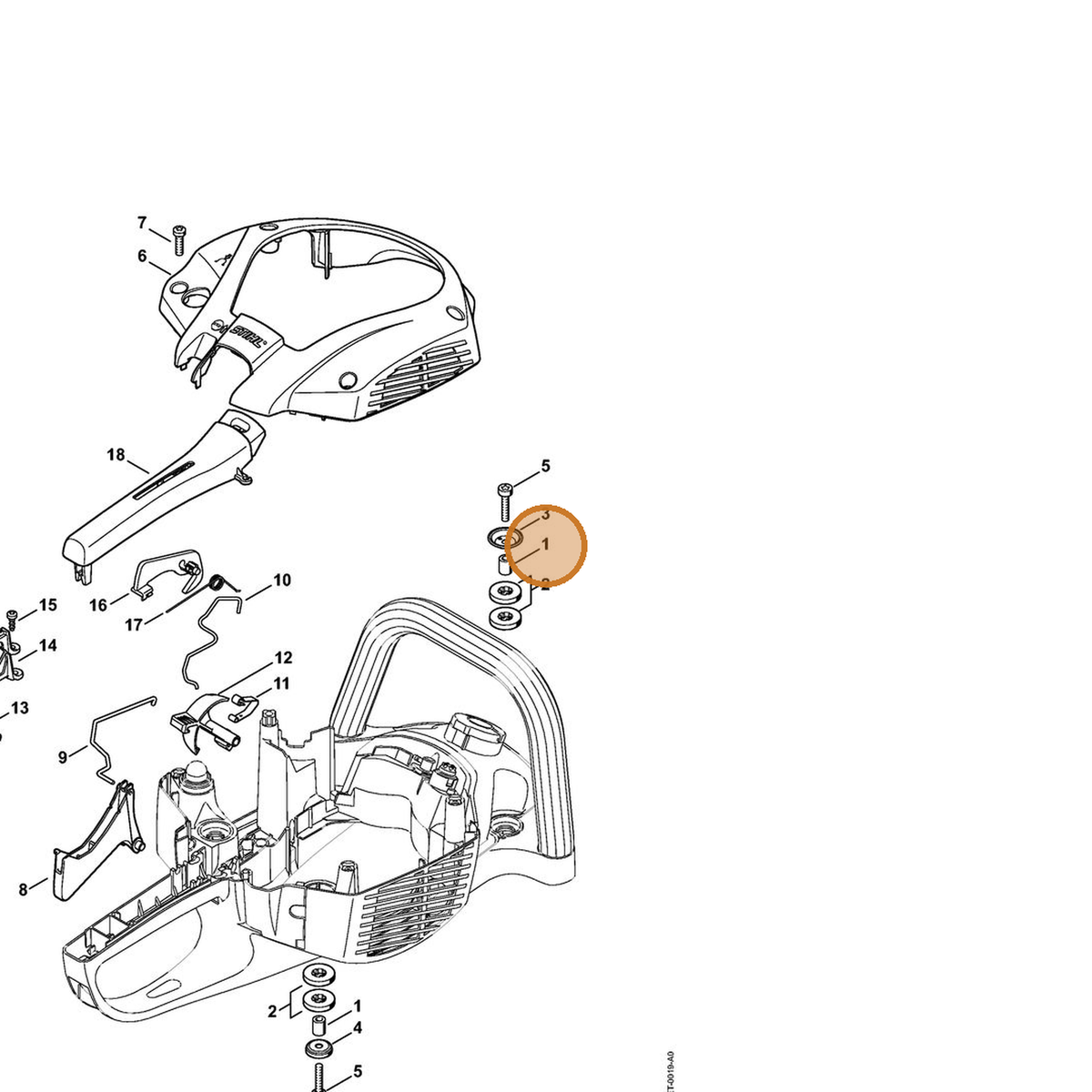 STIHL part 4242-791-7200 — IPL diagram snippet (6x zoom, amber highlight)