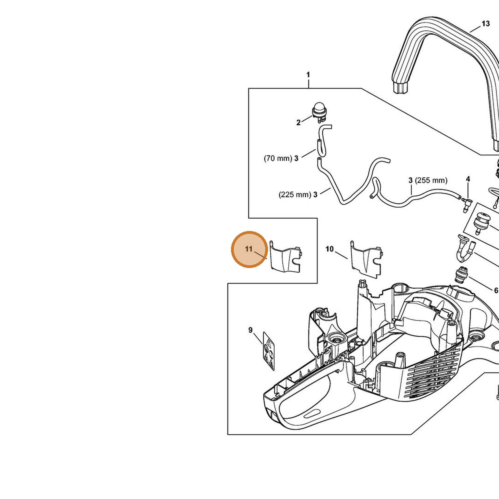 STIHL part 4242-792-2700 — IPL diagram snippet (6x zoom, amber highlight)