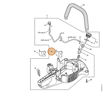 STIHL part 4242-792-2701 — IPL diagram snippet (6x zoom, amber highlight)