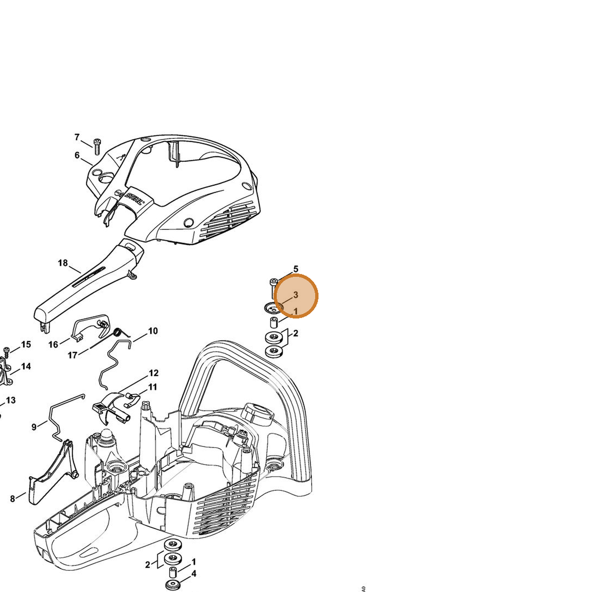 STIHL part 4242-792-6900 — IPL diagram snippet (6x zoom, amber highlight)