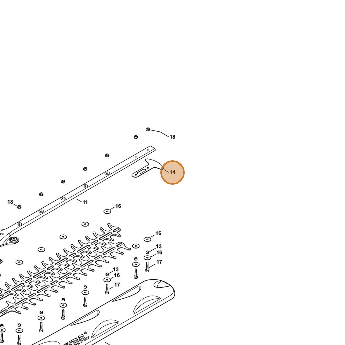 STIHL part 4242-792-9000 — IPL diagram snippet (6x zoom, amber highlight)