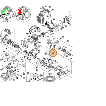 STIHL part 4243-400-1307 — IPL diagram snippet (6x zoom, amber highlight)