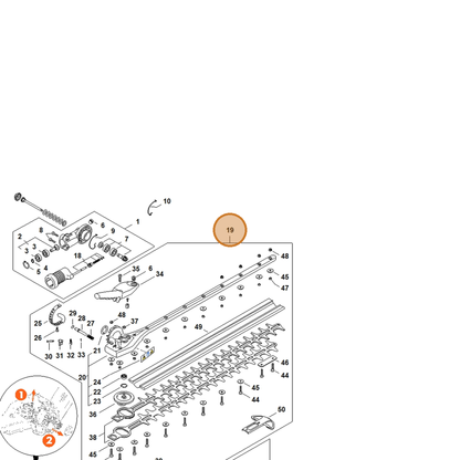 STIHL part 4243-640-0536 — IPL diagram snippet (6x zoom, amber highlight)